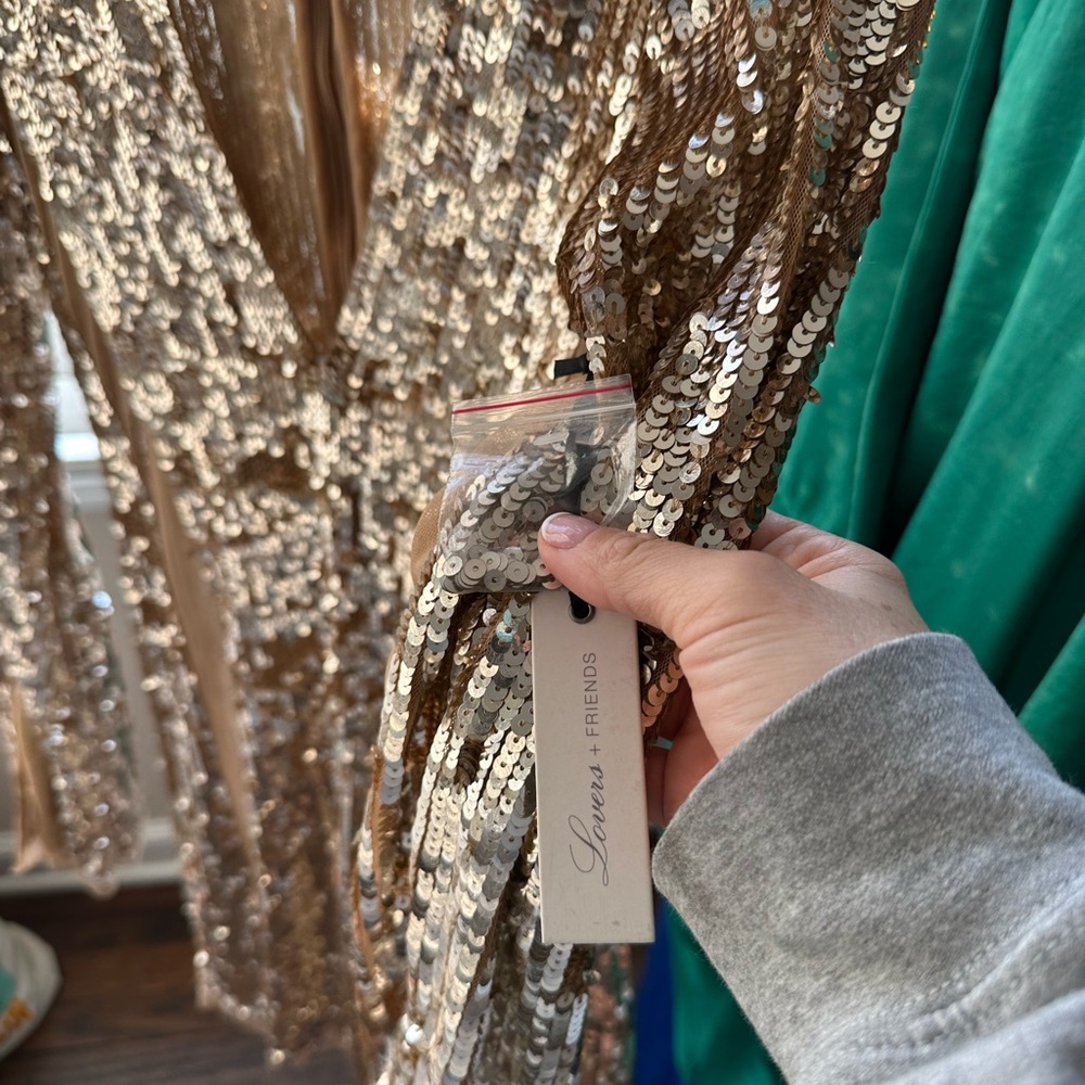 LOVERS + Friends Gold Sequin Dress